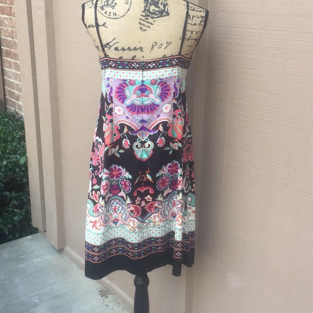 Silky Colorful Sleeveless Dress Sz 10 Dressbarn - Picture 7 of 17